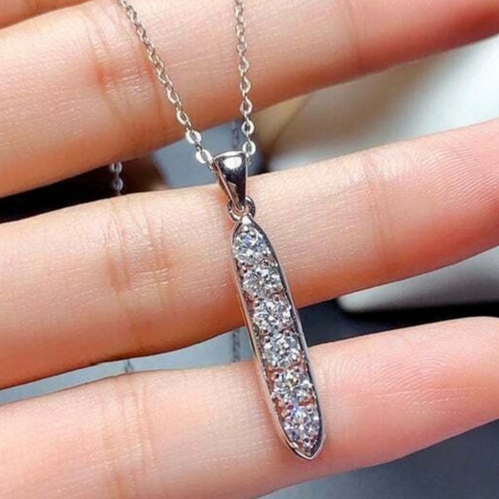 Korean Style Round Cubic Zirconia Necklace For Women, FB16FA1017